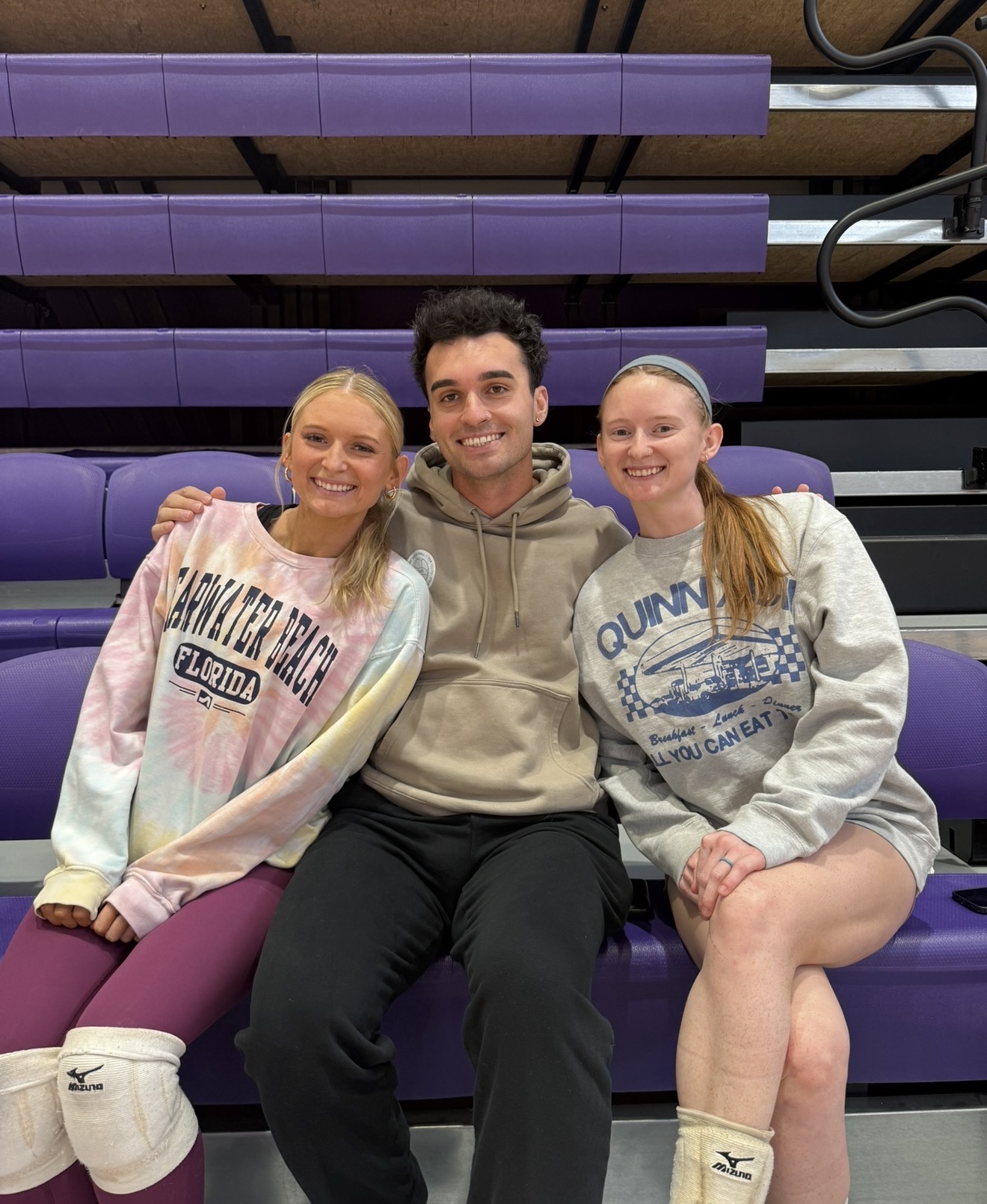Omahotties hanging out in the bleachers between matches